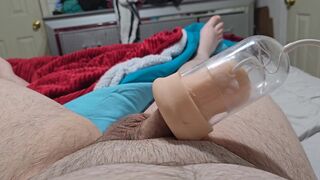 Using my sucking, vibrating cock pump flesh light. I came so hard for u.