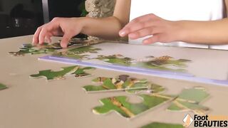 Hawt Alessia takes ballet flats off to show her obscene feet