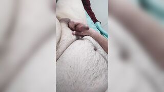 Playing with my chubby ramrod and groaning for u with ejaculation