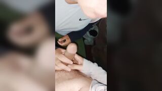 I suck him off and we've four-way sex and then that guy touches himself