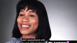 Large booty ebony mother I'd like to fuck excitement masturbation after sexy interview for the Playboy
