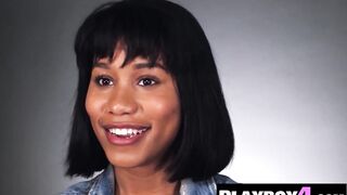 Large booty ebony mother I'd like to fuck excitement masturbation after sexy interview for the Playboy
