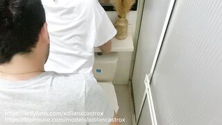 My stepbrother screws me hard bareback in my washroom and cums inside creampie