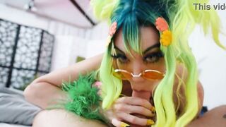 Duet got her unfathomable mouth taut vagina and GIANT BREASTS SCREWED - COSPLAY - Little Puck