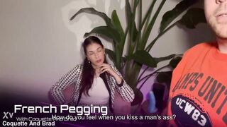 French Pegging – POV: I answer his questions, then I bang his butt with my belt-on.