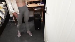 Step sister caught me wanking in the shower and let me screw her and cum in her butt