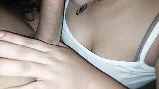 My captivating girlfriend sucking the gardener's knob