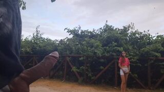 Risky tugjob in public and woman caught me masturbating!