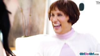 Stepmom Lexi Luna and stepdaughter Bella Nova are banging a lot latterly and think they can squeeze the ding-dong in previous to the social worker shows up