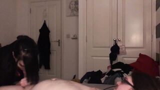 Sexy wife sucks jock