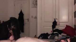 Sexy wife sucks jock