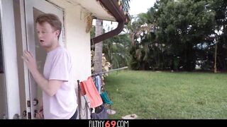 Large melons mother i'd like to fuck desires for stepson's creampie in her vagina