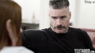 Concupiscent and lonely older stepdad steals and bangs his step sons girlfriend