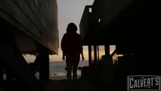 casey calvert real life sneaky public beach pov bj