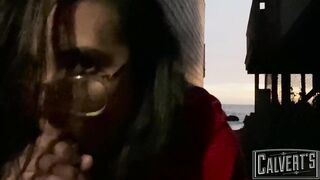 casey calvert real life sneaky public beach pov bj