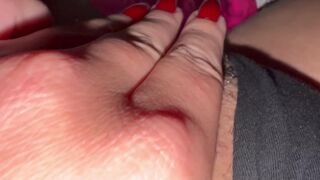 Large Love button Cums Hard on Sex-toy Corpulent Snatch Lips