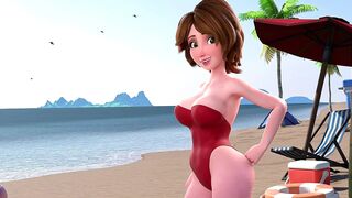 Sex on the Beach with Aunty Cass (Neverseen CG Manga Porn) Eng Sub, Ultra Quality