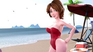 Sex on the Beach with Aunty Cass (Neverseen CG Manga Porn) Eng Sub, Ultra Quality