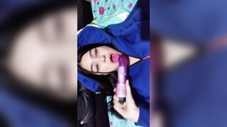 ????Nice-looking natural gal with large breasts takes it all – Vagina, Anal and Massive Spunk flow in Throat????