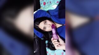 ????Nice-looking natural gal with large breasts takes it all – Vagina, Anal and Massive Spunk flow in Throat????