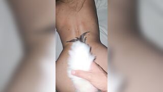 My butt is plugged with a foxtail whilst this chab bangs my pierced twat hard