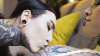Inked Burlesque Vixens Butt banging Thong-on