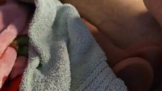 Trying out the fresh thicker sex-toy my wife bought me