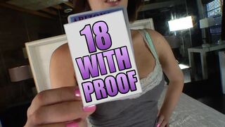 Brunette hair teen gets her 1st hardcore action and warm load in her throat