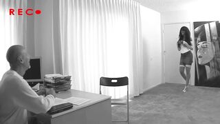 Charming ebony panther with large natural melons gets drilled hard with an grand-daddy's penis