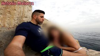 Screwing a Large Butt Spanish in Public with Sea View