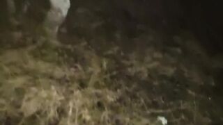 Daddys pierced schlong in the woods. Loud groaning ejaculation