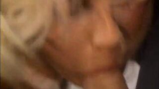 Hawt blond tiny double permeated butt screwing three-some...cum in throat