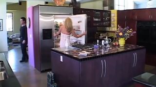 Hot blond dominated ramrod sucking vagina banging in latex suit