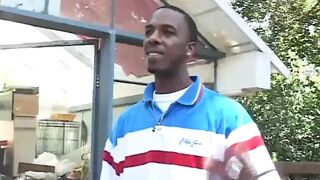 Tiny breasts ebony sweetheart twat banging in dogging position