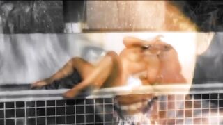 Hawt masturbation by the swimming pool