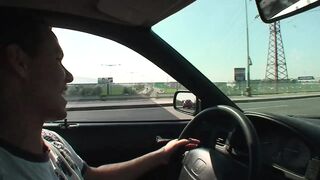 Oral pleasure outdoor for a naughty amateur floozy