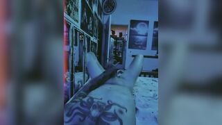 Tattooed Dude Playing With Dong