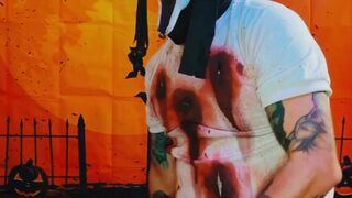 Zombie Ghostface Cosplay Amateur Masturbation Movie scene