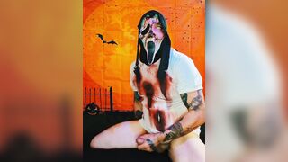 Zombie Ghostface Cosplay Amateur Masturbation Movie scene