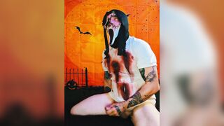Zombie Ghostface Cosplay Amateur Masturbation Movie scene