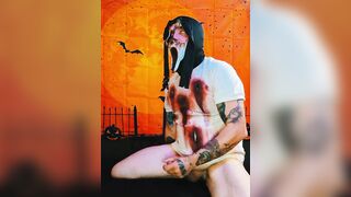 Zombie Ghostface Cosplay Amateur Masturbation Movie scene
