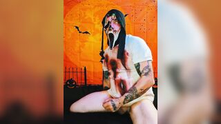 Zombie Ghostface Cosplay Amateur Masturbation Movie scene