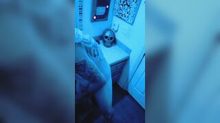 Masturbating & Wax Play in Hannibal Mask