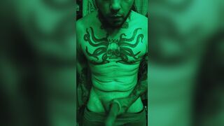 Playing with my Schlong in Green Light