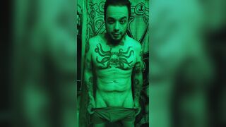 Playing with my Schlong in Green Light