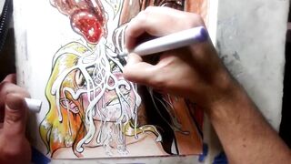 "When Life Gives U Lemon Balls" Erotic Spunk flow Art Drawing BBC Blond Teen Interracial Cum