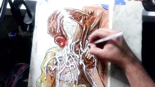 "When Life Gives U Lemon Balls" Erotic Spunk flow Art Drawing BBC Blond Teen Interracial Cum