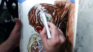 "When Life Gives U Lemon Balls" Erotic Spunk flow Art Drawing BBC Blond Teen Interracial Cum