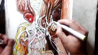 "When Life Gives U Lemon Balls" Erotic Spunk flow Art Drawing BBC Blond Teen Interracial Cum