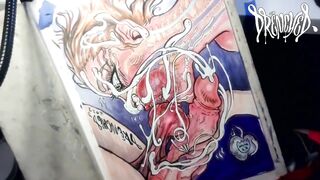 This babe Sucked The Soul Outta My Nuts for a Gigantic Load w/ Xray Vision - Drawing Timelapse by Drenched